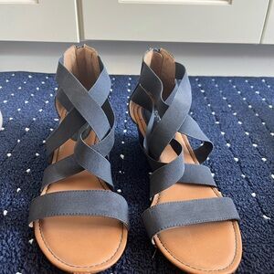 Women's Black Strappy Sandals